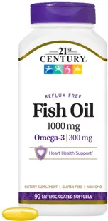 Fish Oil Reflux Free, 1000 mg, 90 capsule moi, 21st Century