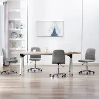 vidaXL Scaune de bucătărie pivotante, 4 buc., gri deschis, textil