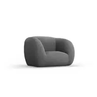 Fotoliu gri cu tapițerie din stofă bouclé Essen – Cosmopolitan Design