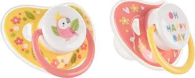 Suporturi din silicon Lorelli Baby Care - Cu capac, 6 luni+, 2 bucăți, Galben/Roz