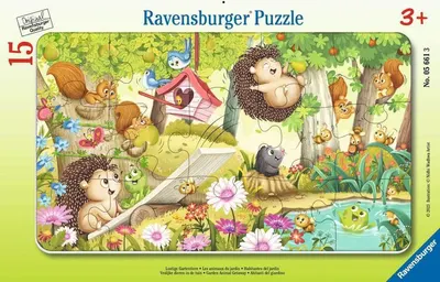 Puzzle pentru copii Ravensburger din 15 piese - Animale amuzante de grădină