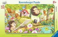 Puzzle pentru copii Ravensburger din 15 piese - Animale amuzante de grădină