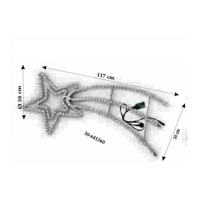 Cometa dubla 117 cm LED alb rece