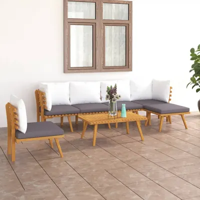Gossi set mobilier de gradina cu perne, 7 piese, lemn masiv acacia