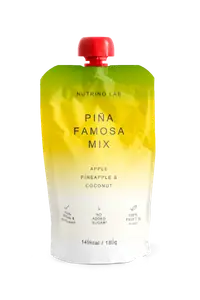 Piure pasteurizat din fructe cu mere ananas si nuca de cocos, 180g, Nutrino Lab
