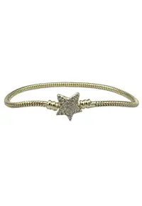 Bratara cu pandantiv in forma de stea - aliaj metalic placat cu aur galben 14K - 18cm