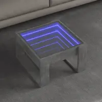 Gossi masuta de cafea cu led infinity, gri beton, 50x53x30 cm