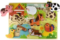 Puzzle 3D din lemn Tooky jucărie - Ferma