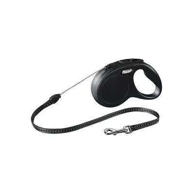 Lesa retractabila Flexi, neagra, pentru caini cu greutate de pana la 8 kg, lungime 3 m