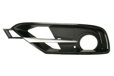 Grila ventilatie bara fata dreapta potrivit BMW 3 F30, F31, F80 2011-2015 - (cu orificii pentru sipci, negru-mat/argintiu, SPORT)