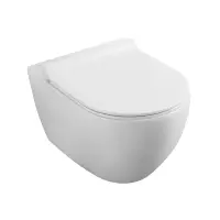 Vas wc suspendat rimless cu capac quick release si soft close, alb, Minerva, Fluminia