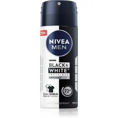 NIVEA MEN Invisible Black & White spray anti-perspirant pentru barbati 100 ml