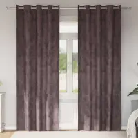 vidaXL Cortine din catifea 2 buc. Maro 225 x 140 cm Catifea