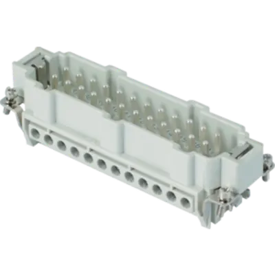 Conector Tata - 104x27 - 24p + E 16a 500v / 6kv / 3 - Șurub Connection - cu Plate - Gri