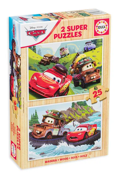 Puzzle Educa din 2 x 25 de piese - Mașini
