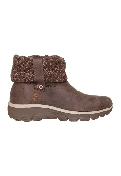 Cizme slip-ins de piele ecologica - Maro