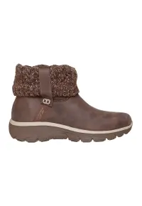 Cizme slip-ins de piele ecologica - Maro