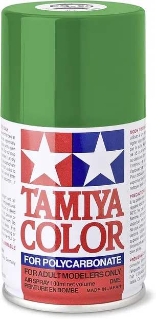 Vopsea spray Tamiya pentru suprafete transparente din policarbonat - PS-25 Bright Green (100 ml) (TAM86025)