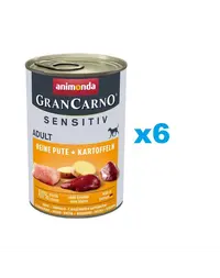 ANIMONDA Grancarno Sensitive Mancare cu curcan si cartofi, caini cu sensibilitati alimentare 6x400 g