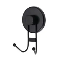 Agățătoare pentru prosop, Bathroom Solutions, prindere cu ventuză, negru mat, max 3.5 kg, 7x5.5x12 cm