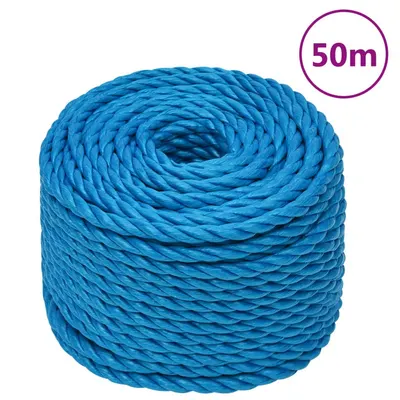 vidaXL Frânghie de lucru, albastru, 12 mm, 50 m, polipropilenă