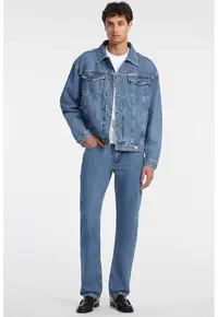 Jacheta de denim cu maneci cazute - Albastru deschis