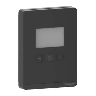 SpaceLogic, Senzor CO2 temperatura, 3 butoane/LCD BACnet/Modbus, optim, negru