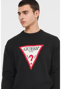 Pulover cu imprimeu logo - Alb/Negru