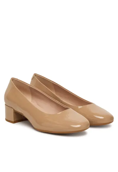 Pantofi piele naturala - bej