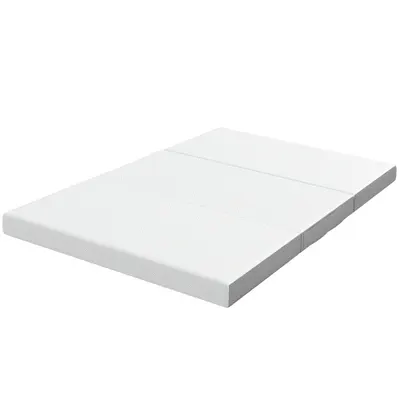HOMCOM Saltea Pliabilă 195x120cm, 10cm, Husă Lavabilă, Ideală pentru Oaspeți/Camping, Gri | Aosom Romania
