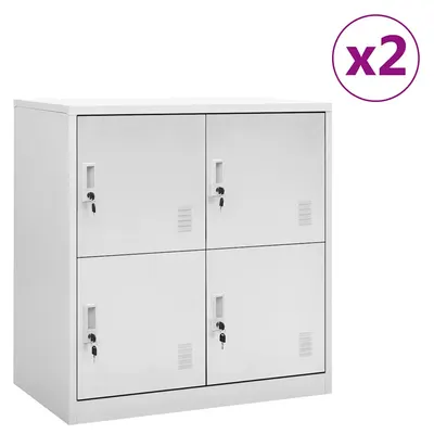 vidaXL Dulapuri vestiar, 2 buc., gri deschis, 90x45x92,5 cm, oțel