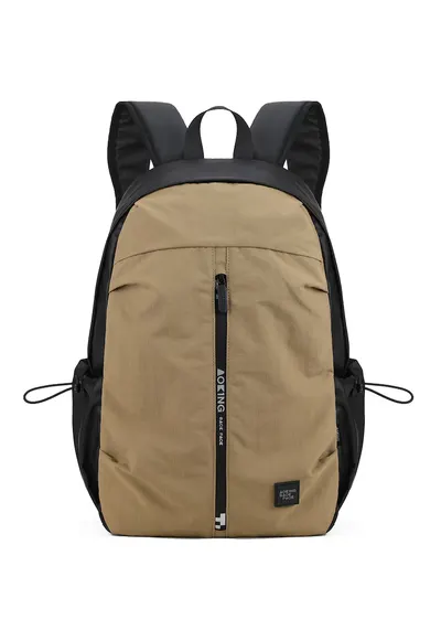 Rucsac unisex cu buzunare ajustabile laterale - Maro deschis