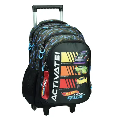 Ghiozdan tip troler cu 3 compartimente, Hot Wheels, Activate