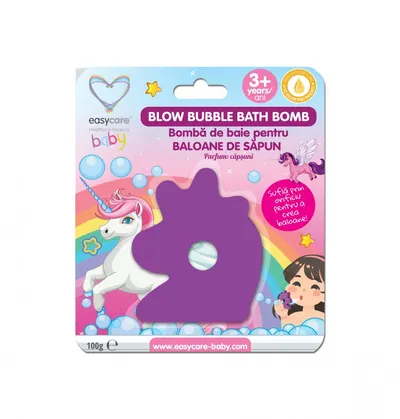 Bomba de baie cu baloane de sapun Easycare baby cu parfum de capsuni 100 g Unicorn