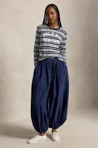 Polo Ralph Lauren pantaloni pentru femei cu amestec de mătase