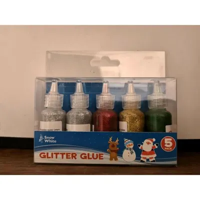 Set Of 5 Metallic Glitter Glue