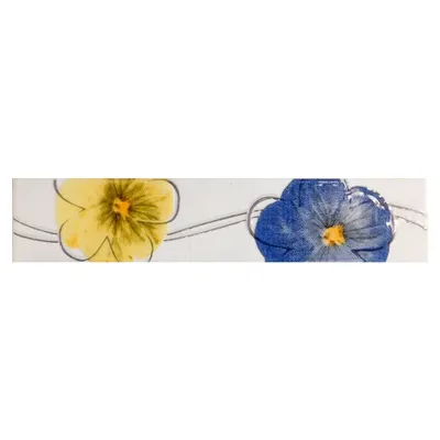 Brau decorativ faianta baie / bucatarie Murano Yellow-Cobalt 5 x 25