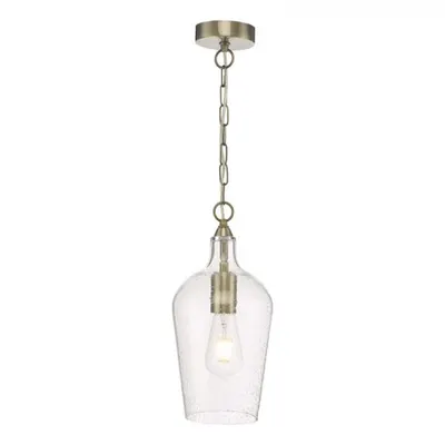 Lampa suspendata Nida Pendant Antique Brass Glass
