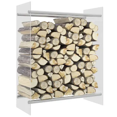 Gossi rastel lemne de foc transparent 80x35x100 cm sticla securizata