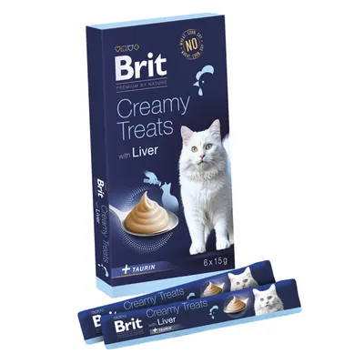 Recompense pentru pisici Brit Premium Creamy Treats Liver 6 buc x 15 gr