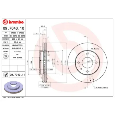Disc frana BREMBO 09.7043.11
