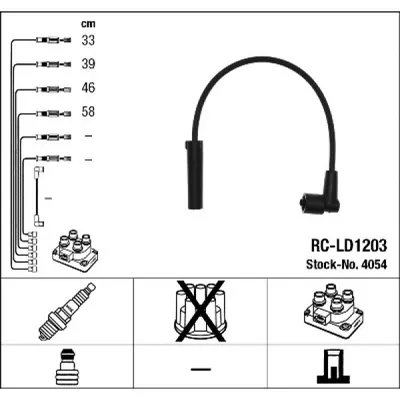 Set cablaj aprindere NGK 4054