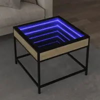 Gossi masuta de cafea cu led infinity, stejar sonoma, 50x50x41 cm