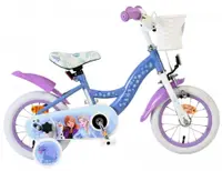 Bicicleta pentru copii EL Disney Frozen 12 inch, frana de mana pe roata fata, scaun si ghidon reglabil, spite metalice, roti gonflabile, cosulet pe ghidon