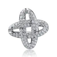 Pandantiv geometric din aur alb cu diamante de 0.8ct