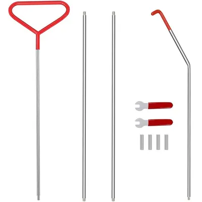 Kit tija deschidere usi auto 170 cm – Set 10 piese, otel inox, maner ergonomic, extensibil pe segmente, cu scule demontare panouri incluse