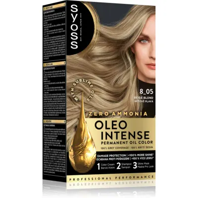 Syoss Oleo Intense Culoare permanenta pentru par cu ulei culoare 8-05 Beige Blond 1 buc