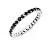 Inel eternity din aur alb cu diamante negre de 0.94ct