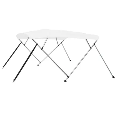 vidaXL Parasolar barcă Bimini cu 4 arcuri, alb, 243x180x137 cm