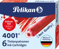 Cartușe cerneală Pelikan - Scurte, 6 buc., roșie